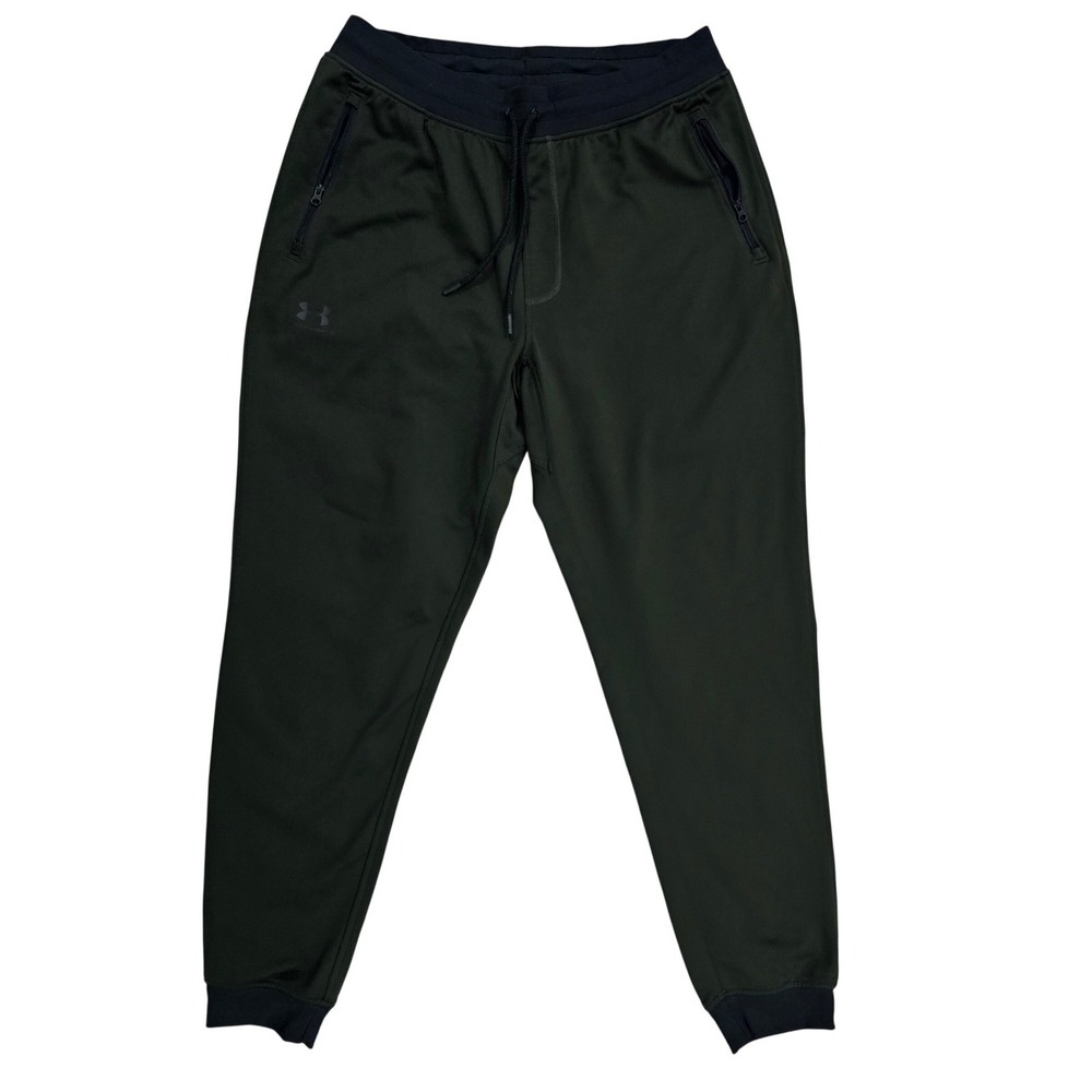Under Armour ColdGear Men Large Green Jogger Sweatpants Loose Fit